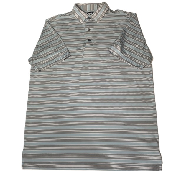 FootJoy Other - FOOTJOY GOLF SHORT SLEEVE POLO MENS LARGE, BLUE AND GRAY STRIPES